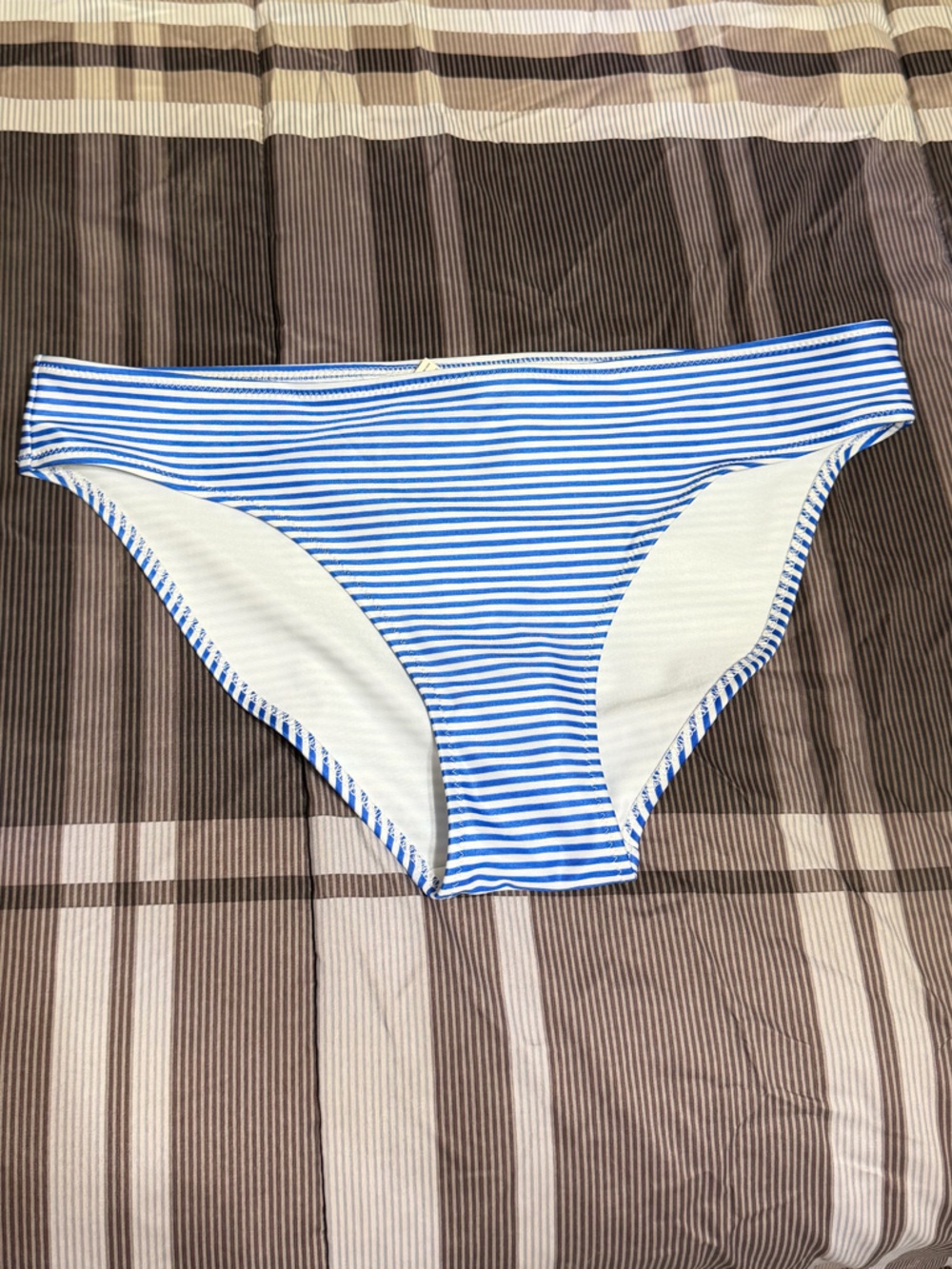 aerie Blue & White Striped Bikini Top